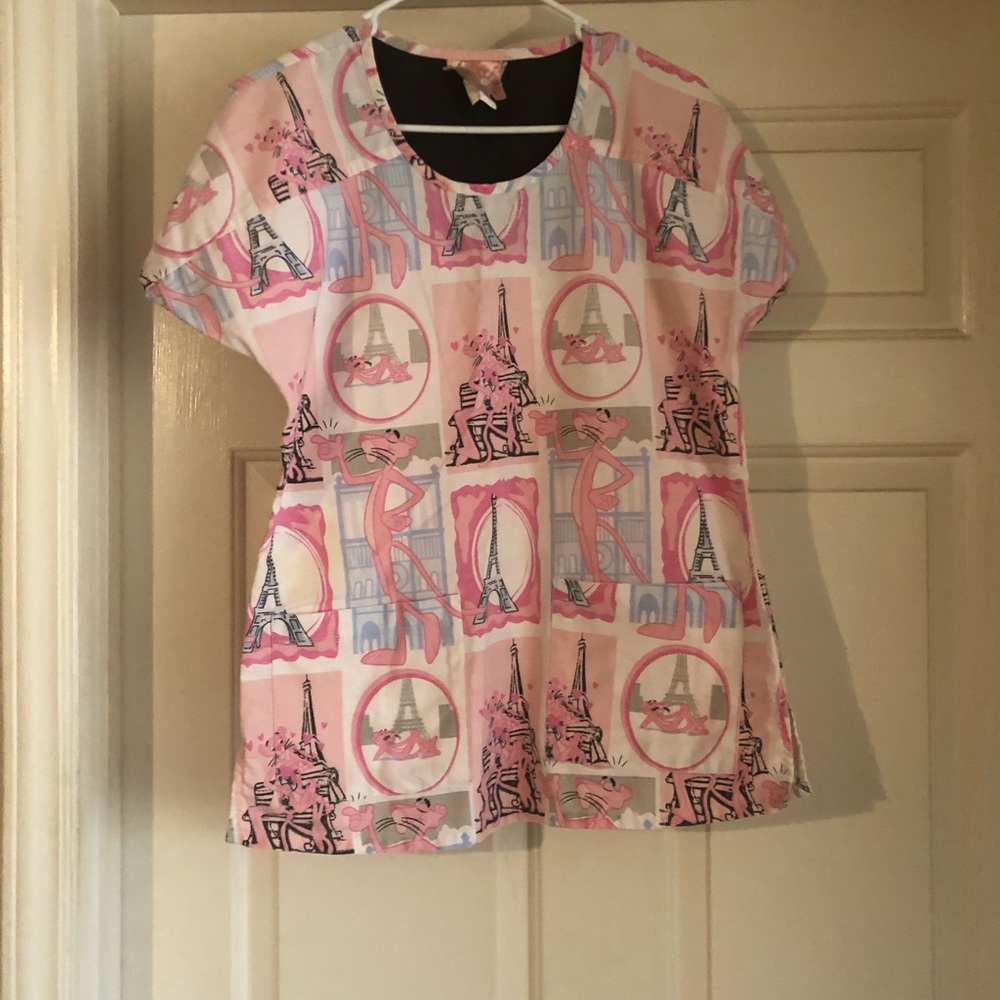 Pink panther scrub top